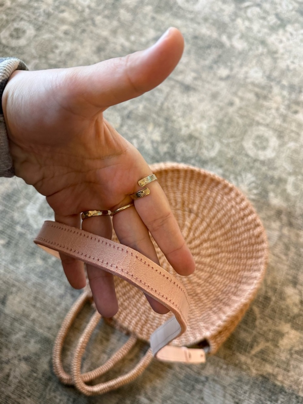 Clare V. Straw Alice Handle Bag Gold Hardware Beach Boho Spring Summer Luxury - Picture 9 of 13